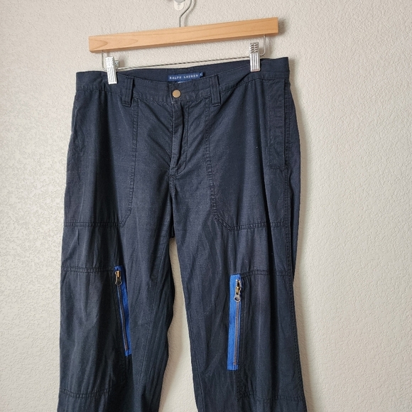 RALPH LAUREN x VINTAGE Y2K multi pocket random zipper wide leg pant in ink 8 - Picture 6 of 7